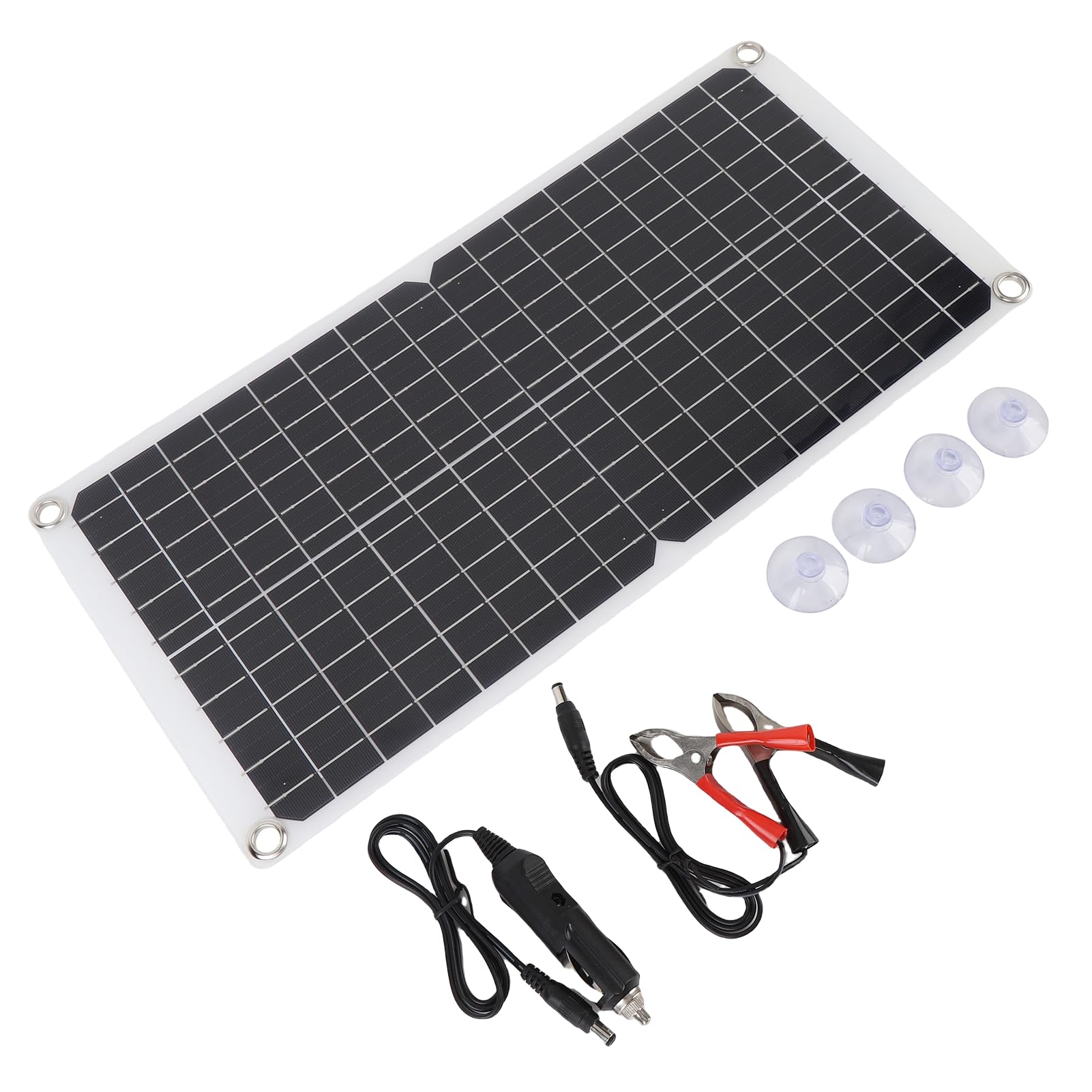 BRRNOO Pannello Solare Monocristallino Flessibile 17W, Kit con Porta USB,