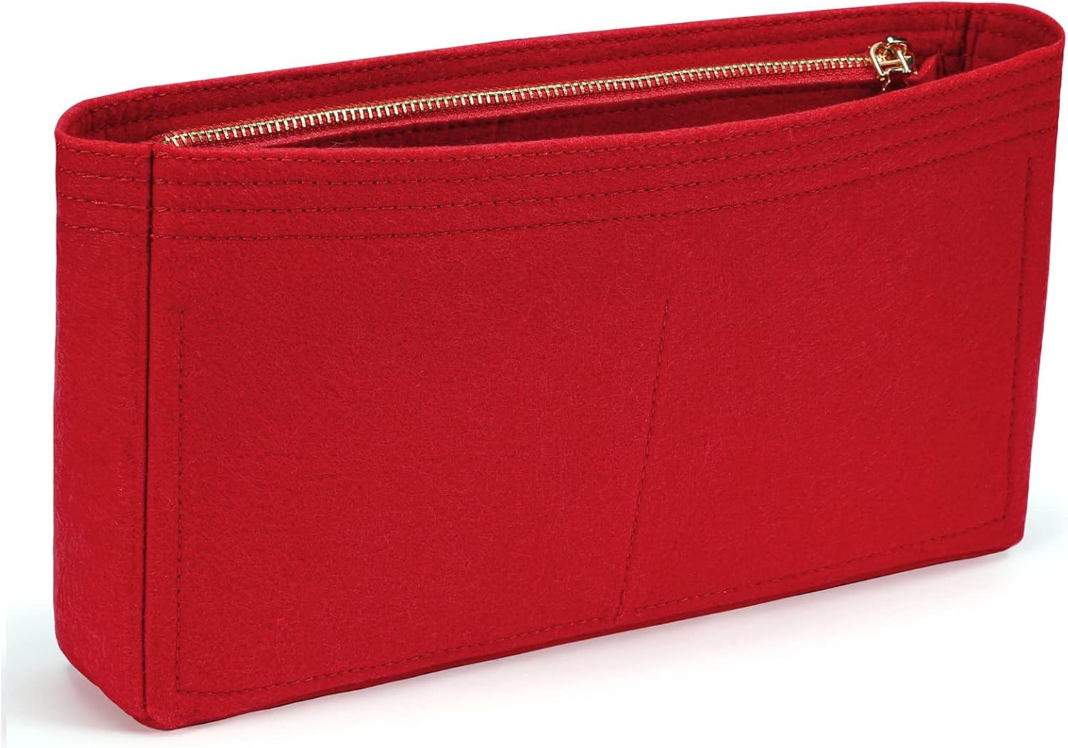 HyFanStr Small Purse Organizer with Zipper, Felt Insert Bag Organizer Handbag Tote Liner Pouch for Women