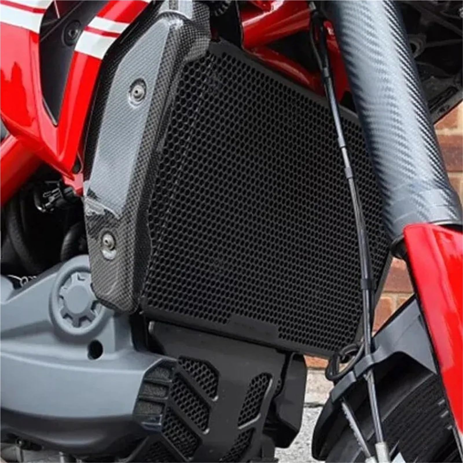 Oil Cooler Guard Chłodnica Protector Osłona Pasuje do Ducati Hypermotard 821 939 SP 2013 2014 2015 2016-2018 Osłona chłodnicy Osłona chłodnicy(HYPERSTRADA LOGO)