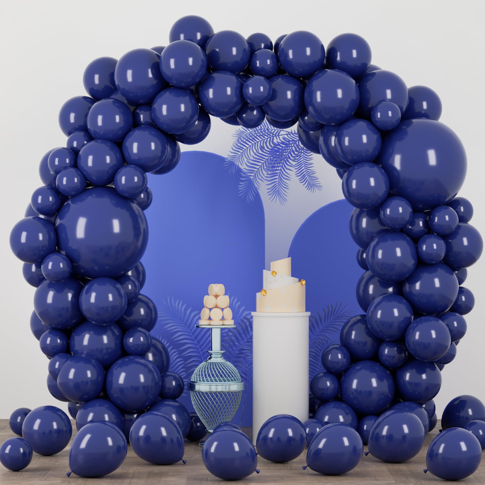 Voircoloria 90pcs Navy Blue Balloons Garland Arch Kit, 18 12 10 5 Inch