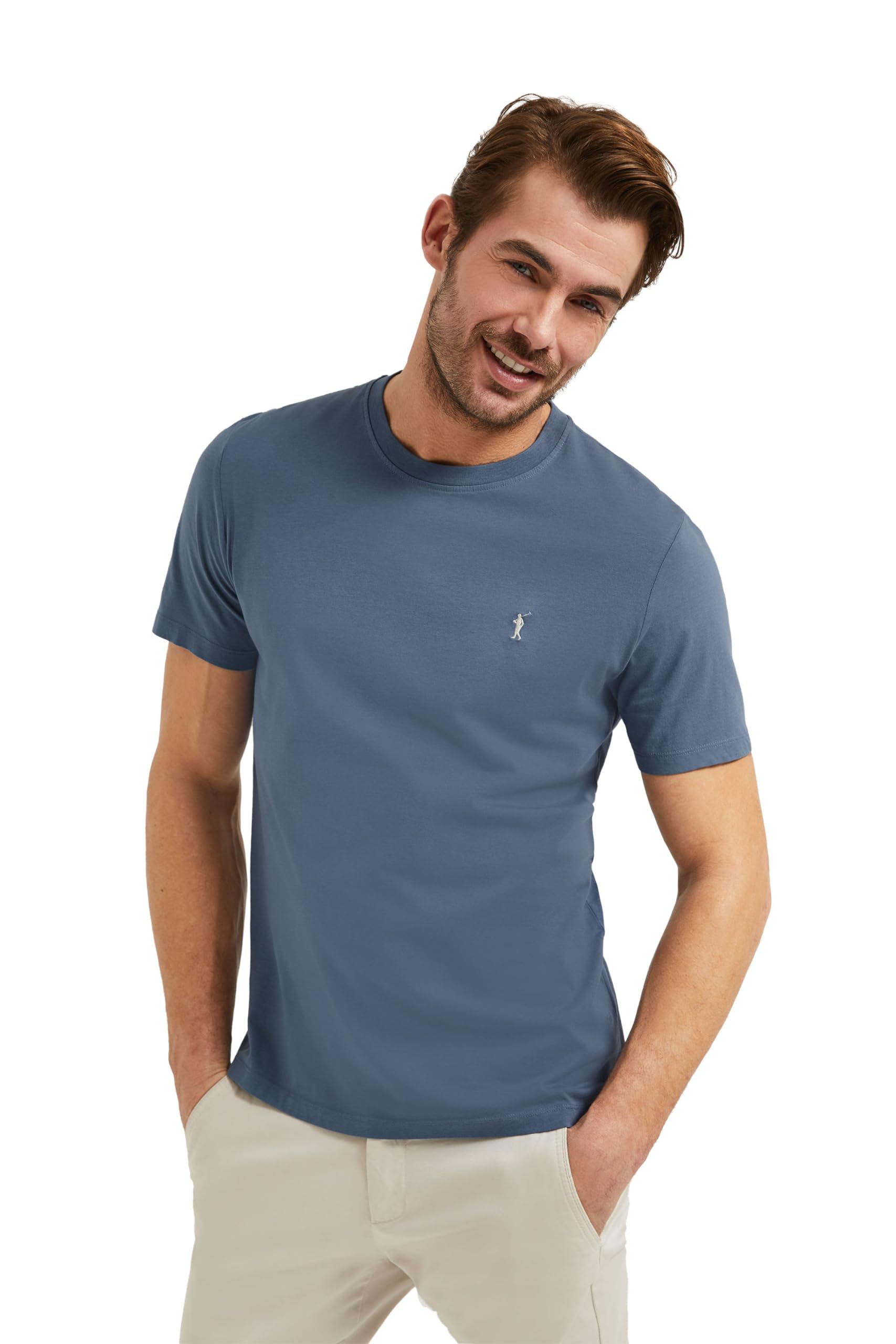 Polo Club Camiseta básica de algodón 100% con Logo Bordado Rigby Go para Hombre