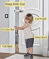 Vista 3 de Pestillo de puerta para gatos, (3 paquetes), cerradura de puerta a prueba de perros, accesorio de puerta para gatos, tapón de puerta para mascotas