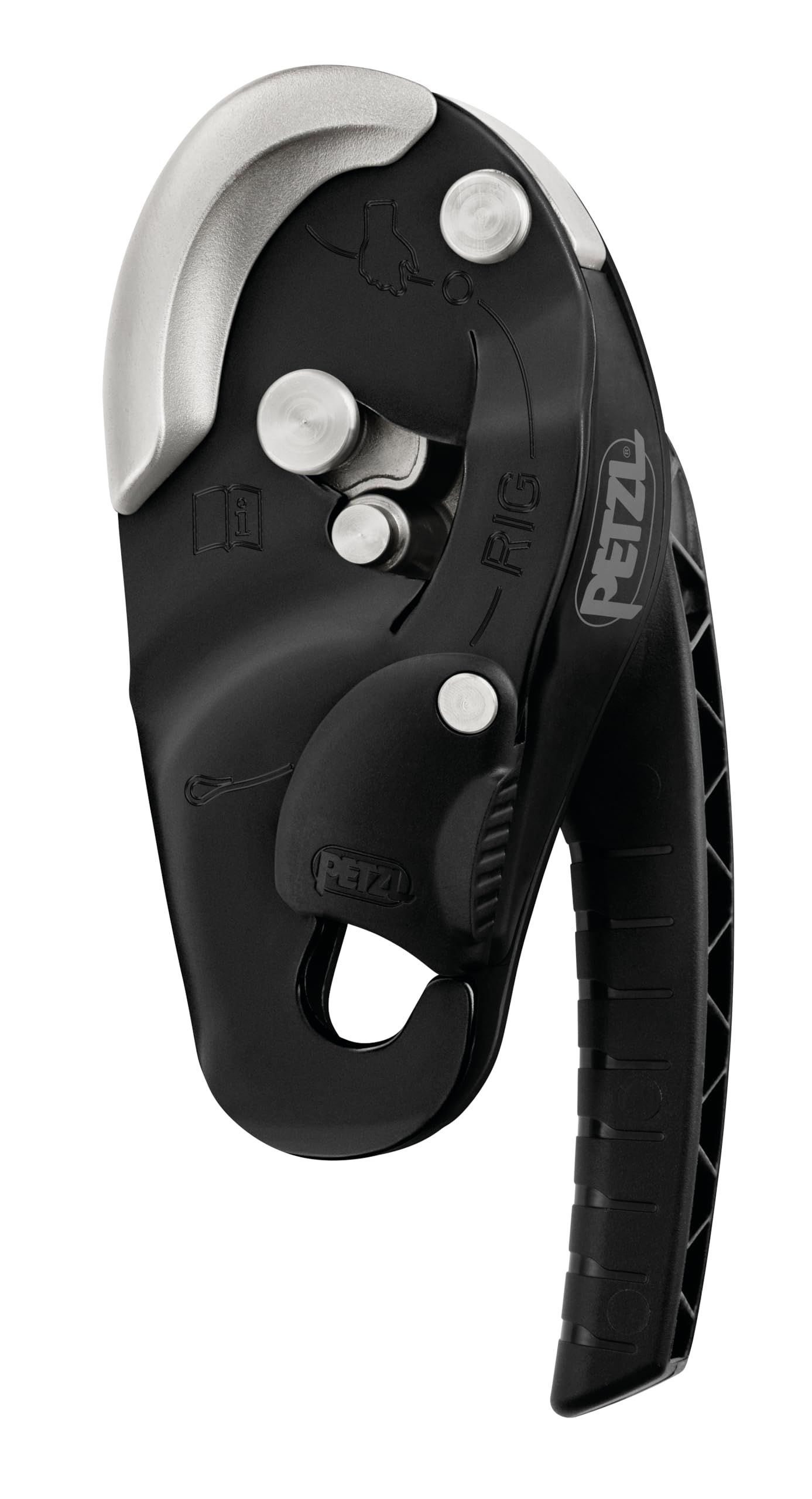 PETZL Unisex_Adult Descender D021AA01 Detector Rigs Black, Solid, standard size