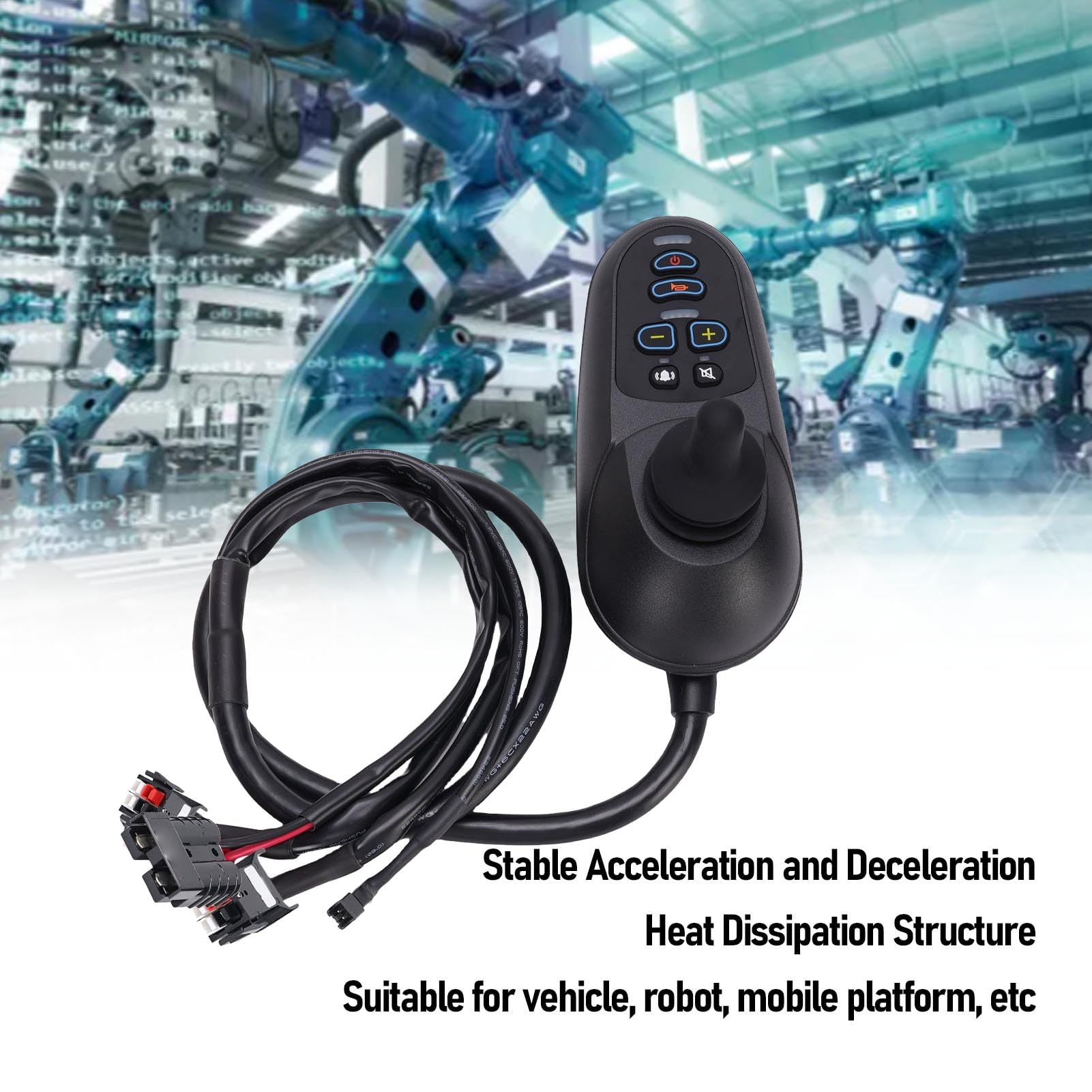 Controlador de Palanca de Mando para Silla de Ruedas Eléctrica, Palanca de Mando Hall 50A con Retención de Rampa EABS y Control de Velocidad Flexible, para Dispositivo de