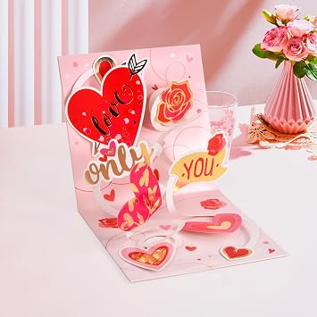 3D Pop Up love Card,Valentines, Anniversary, Romantic greeting card