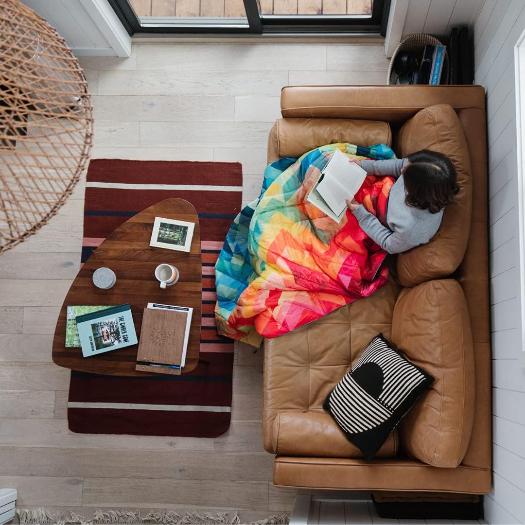 Rumpl The Original Puffy | Printed Outdoor Camping Blanket for Traveling, Picnics, Beach Trips, Concerts | 52" x 75" | Geo, 1-Person : Sports & Outdoors