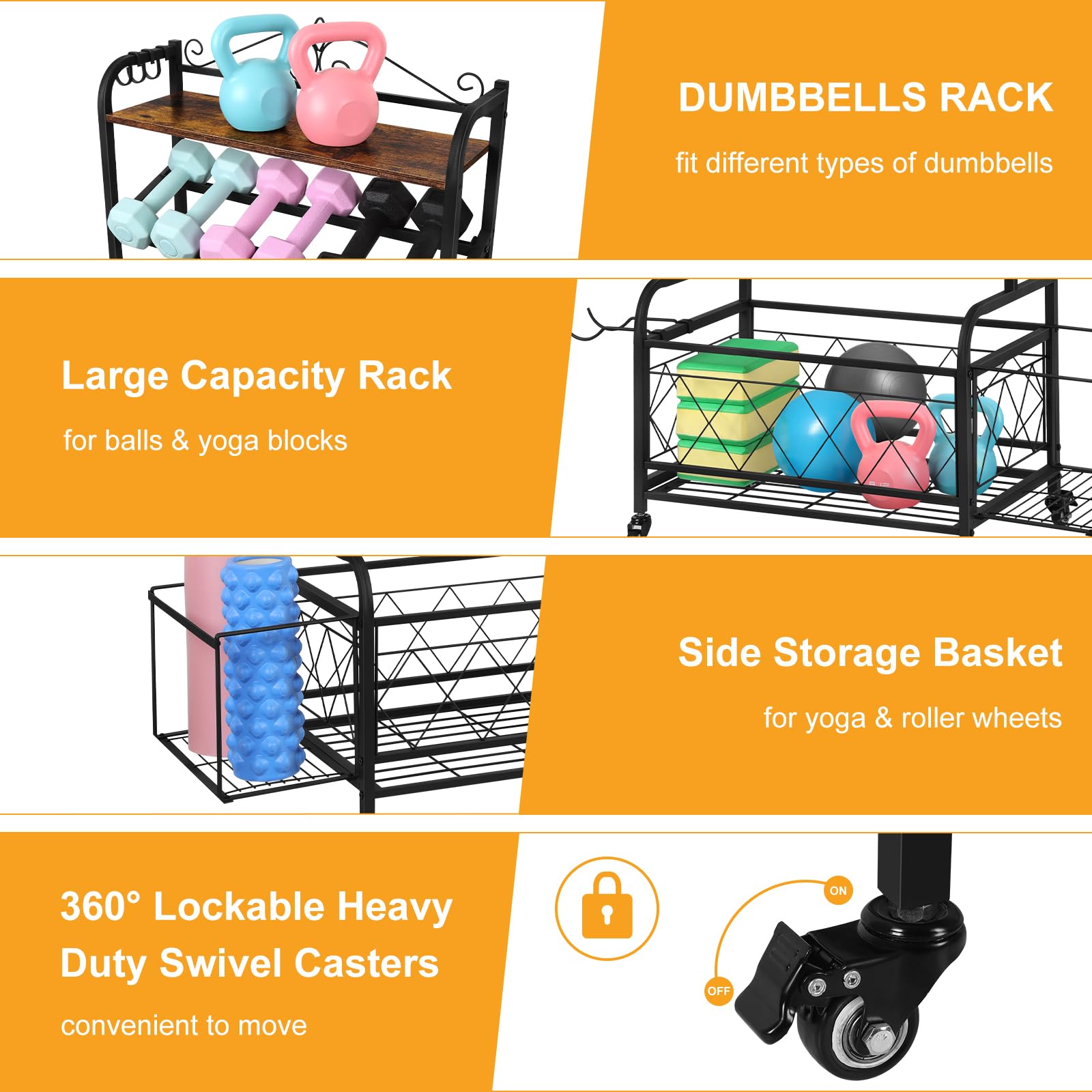 Wheel Stretch Rack Dumbbell Racks For Home Gym Dumbbell Rack, Yoga Mat Storage Rack ...