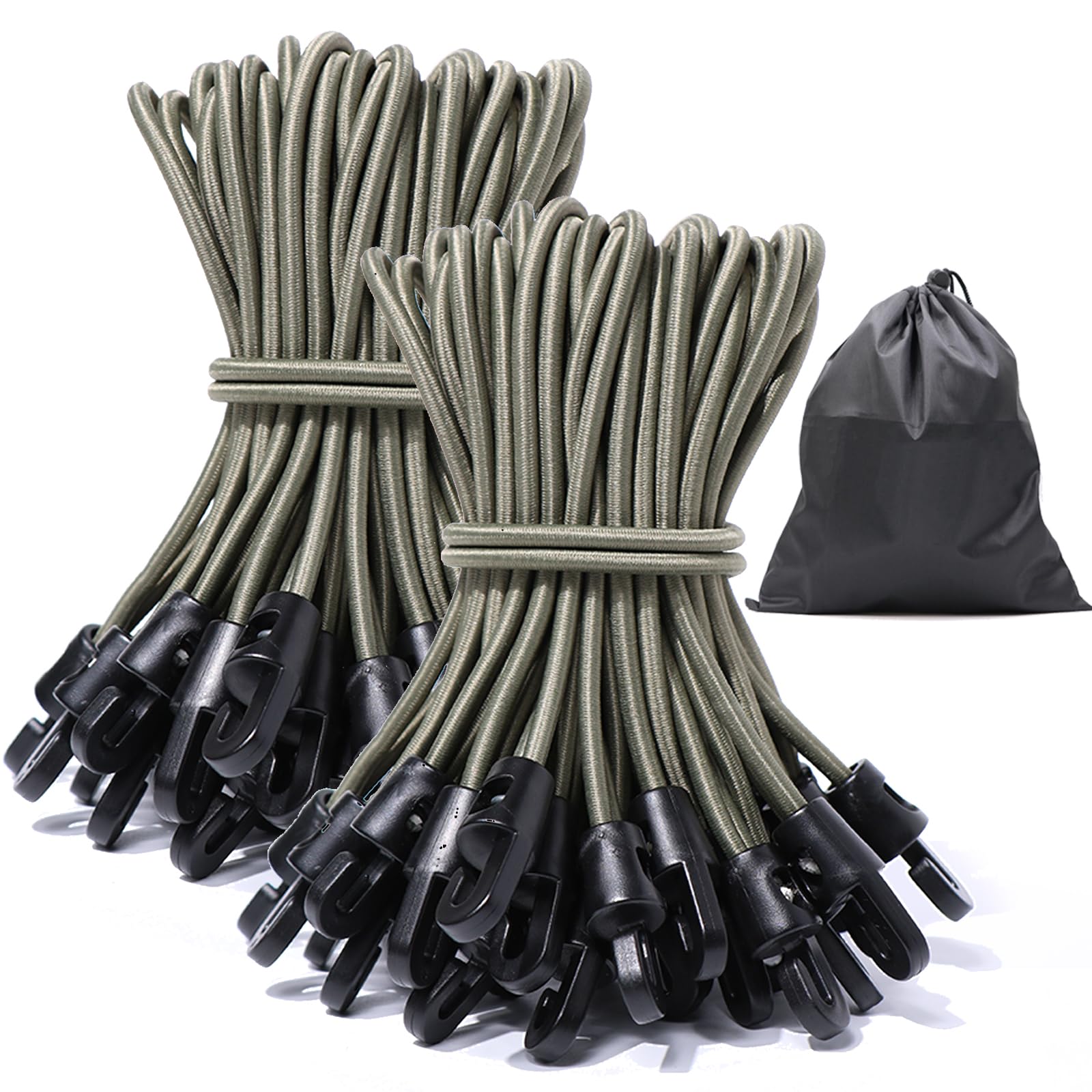 JunGG Spanngummi mit Haken 100 Stück, Expander mit Haken 15 cm, Planenspanner Gummispanner mit Haken für Planenbefestigung Zelt Camping