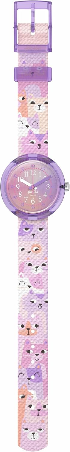 Flik Flak Girl Kids Watch Biosourced Quartz Waterproof Cutie Kitty