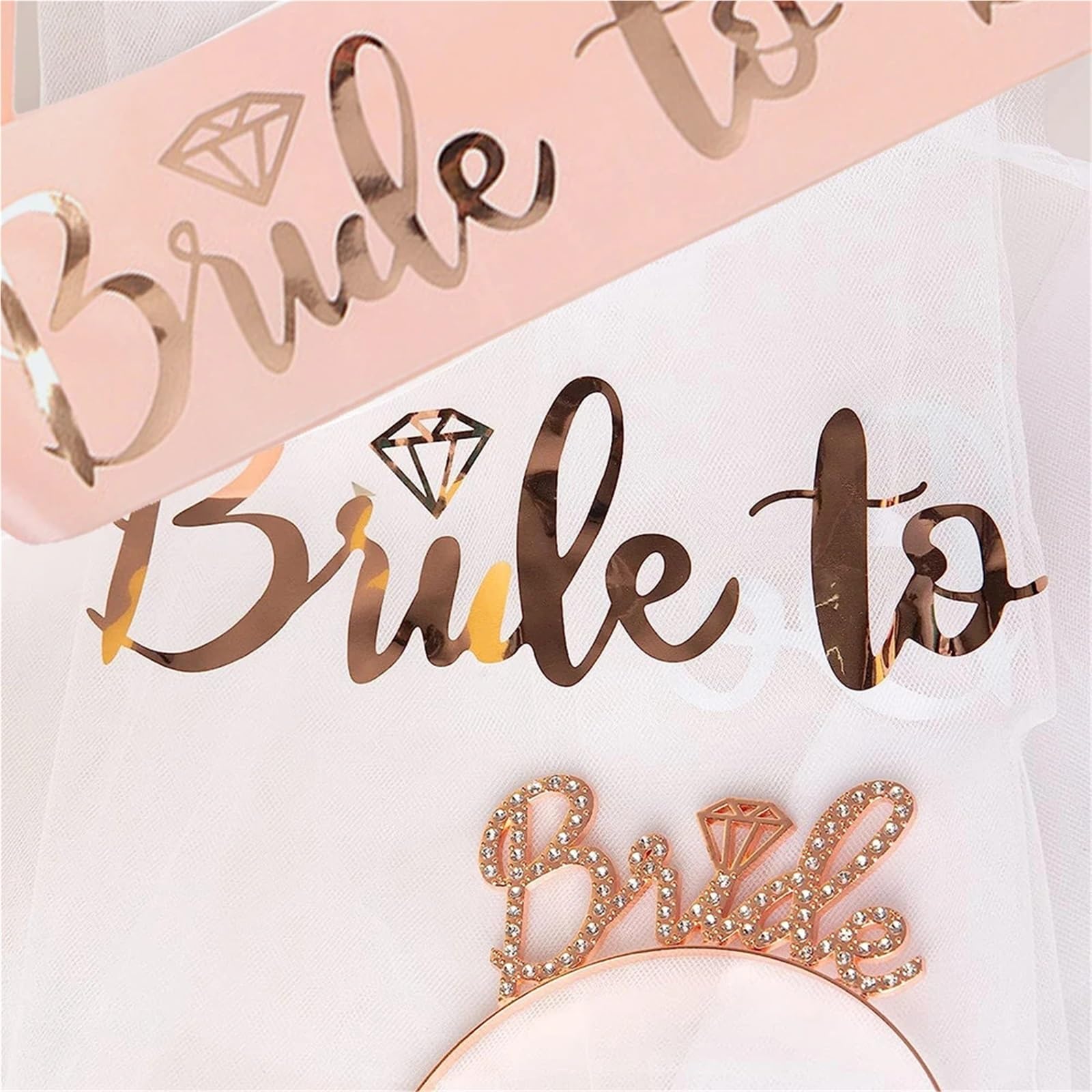 Evjf Veil Kit de décoration for enterrement vie jeune fille | Mariée à être voile ceinture diadème coeur lunettes de soleil équipe poule nuptiale douche fournitures