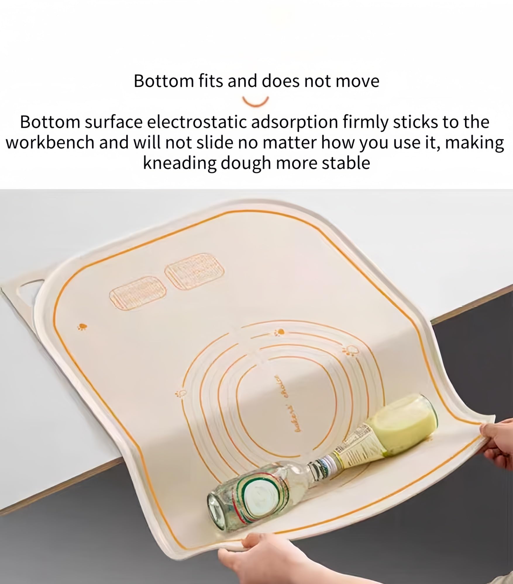 Silikon-Backmatte zum Kneten, Antihaft-Teigknetmatte, vielseitige Gebäck- und Thekenmatte, ideal zum Backen und zur Brotzubereitung