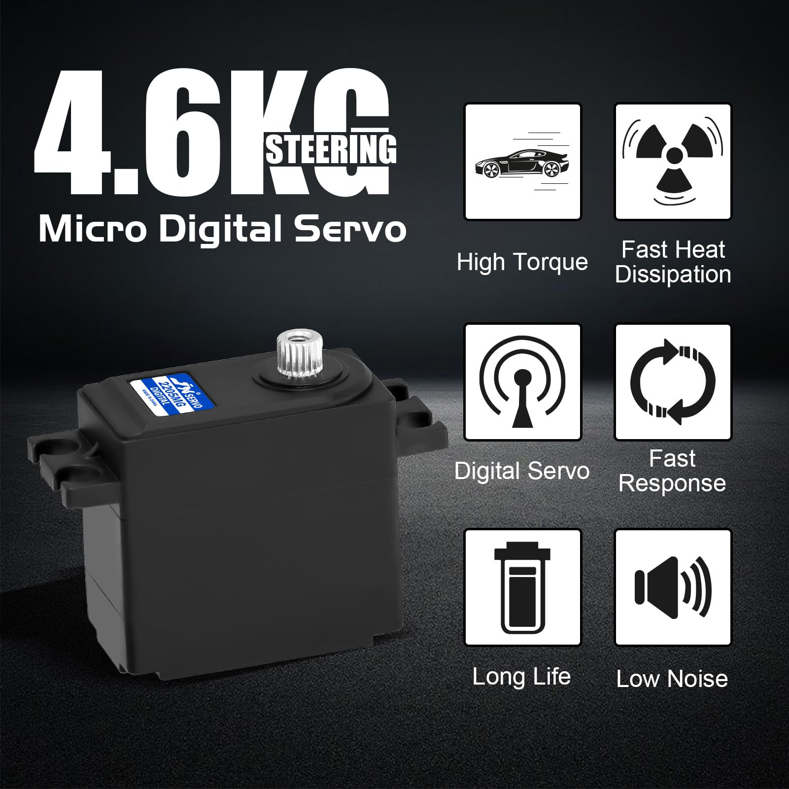 GOUPRC 22G Micro Digital RC Servo d'engrenages en métal avec klaxon servo pour Hyper Go 1/14 H14BM MJX 14209 14210 RC Car, mise à niveau du modèle de pièces de servo