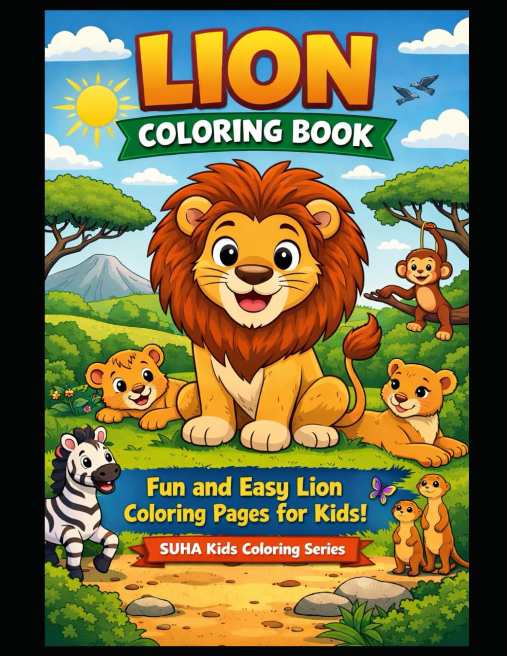 Lion Coloring Book for Kids: Fun and Easy Lion Coloring Pages for Children Ages 3–8