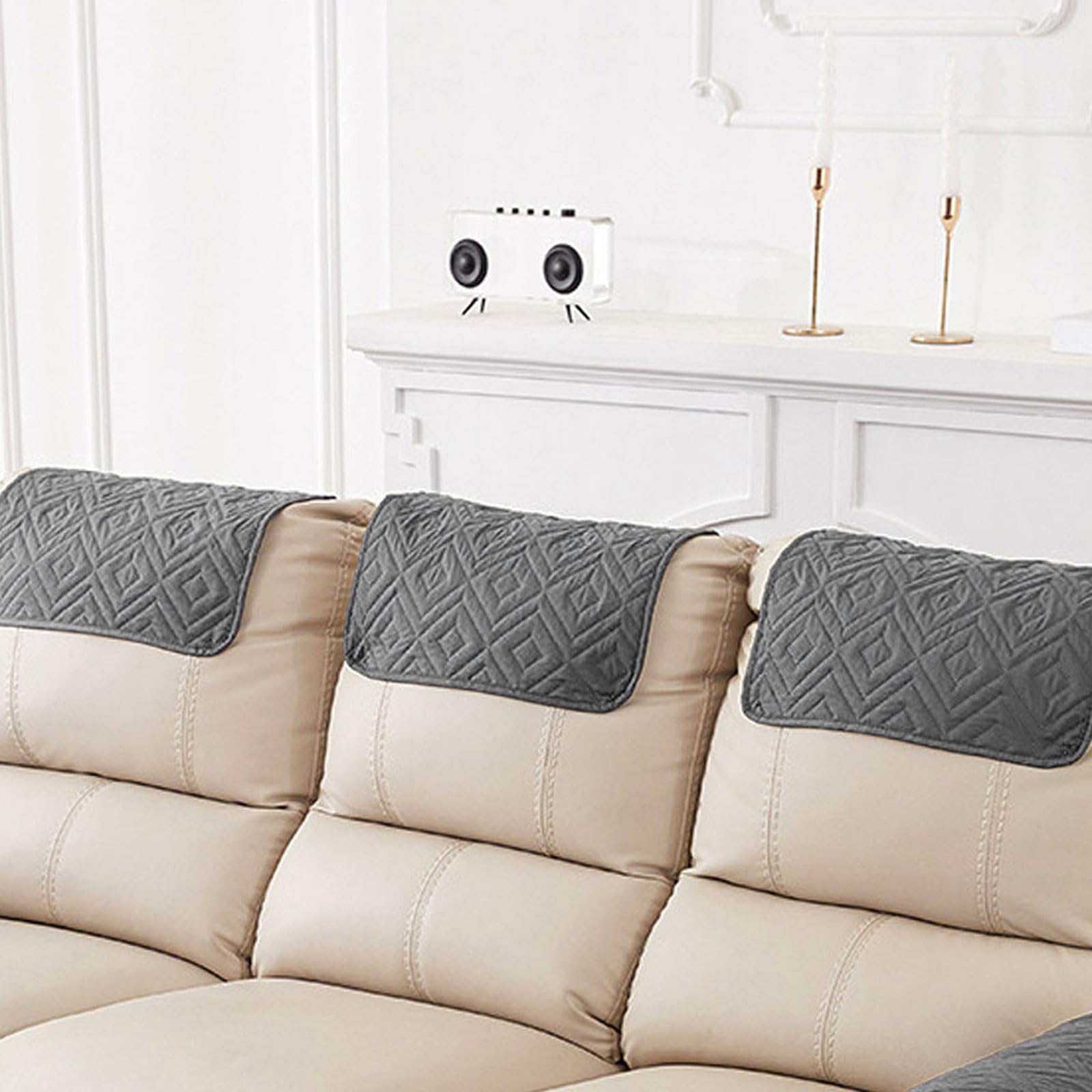 3 Pieces Recliner Headrest Protector Polyester Headrest Cover for Recliner Chair Wear Resistant Sofa Headrest Covers Decorative Couch Headrest Protector for Home Office Recliner Sofa 22x15in