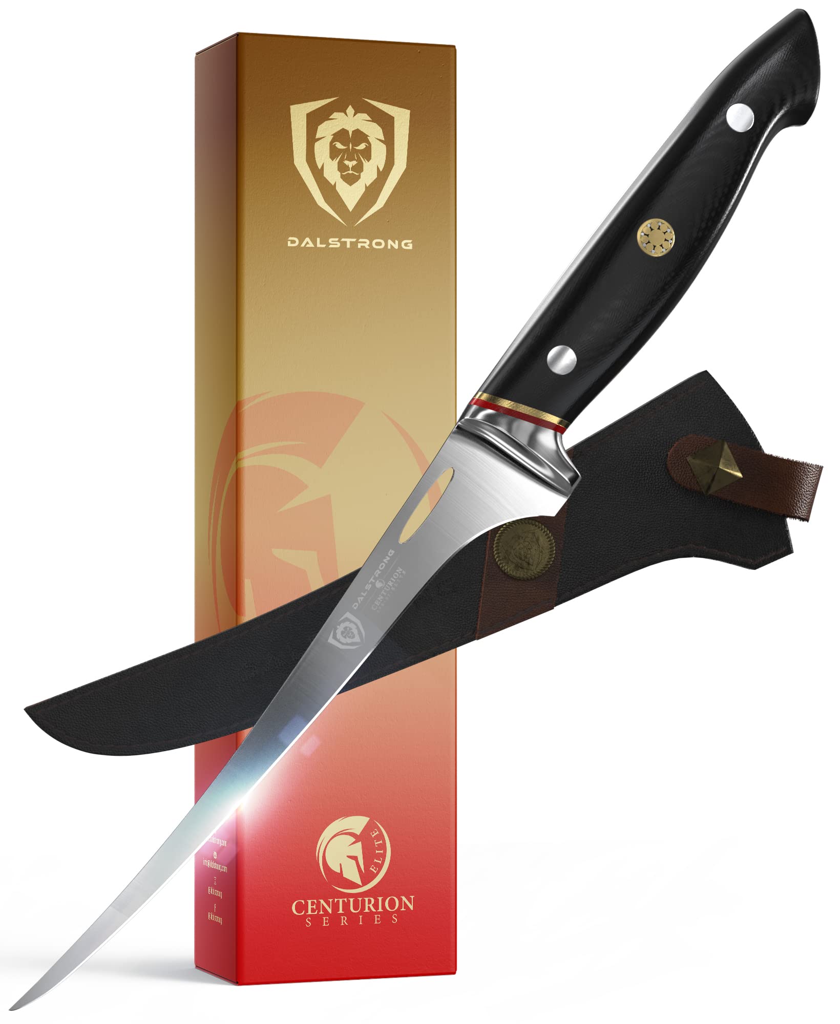 DALSTRONGFillet Knife - 7" - Flexible - Centurion Series - Swedish 14C28N High - Carbon Stainless Steel - G10 Handle - w/Sheath