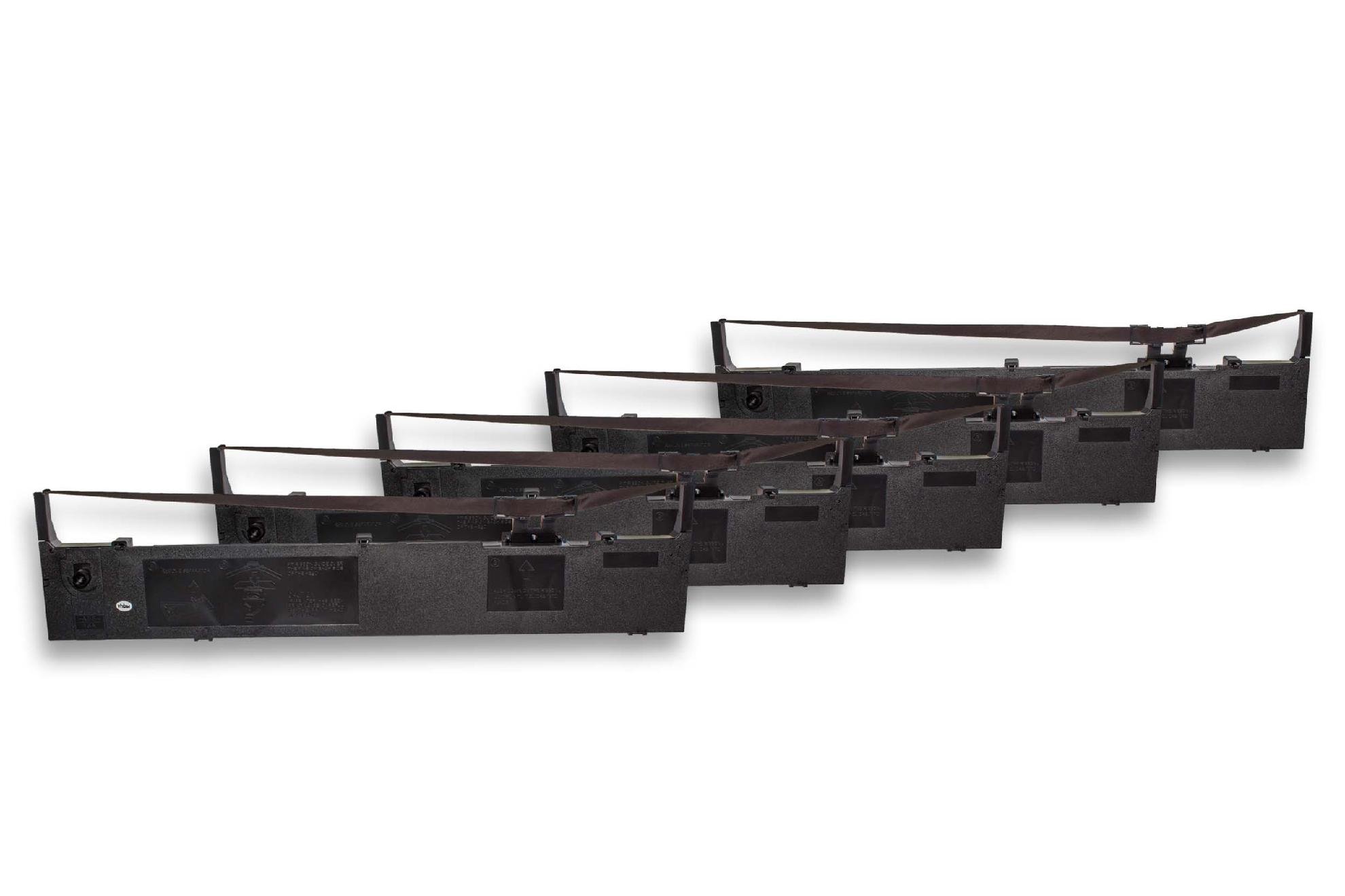 vhbw 5 x taśma barwiąca kompatybilna z drukarkami Epson LQ 2100, LQ 2170, LQ 2180, LQ 2190, LQ 2190 N Drukarka igłowa, drukarka boningowa - czarna