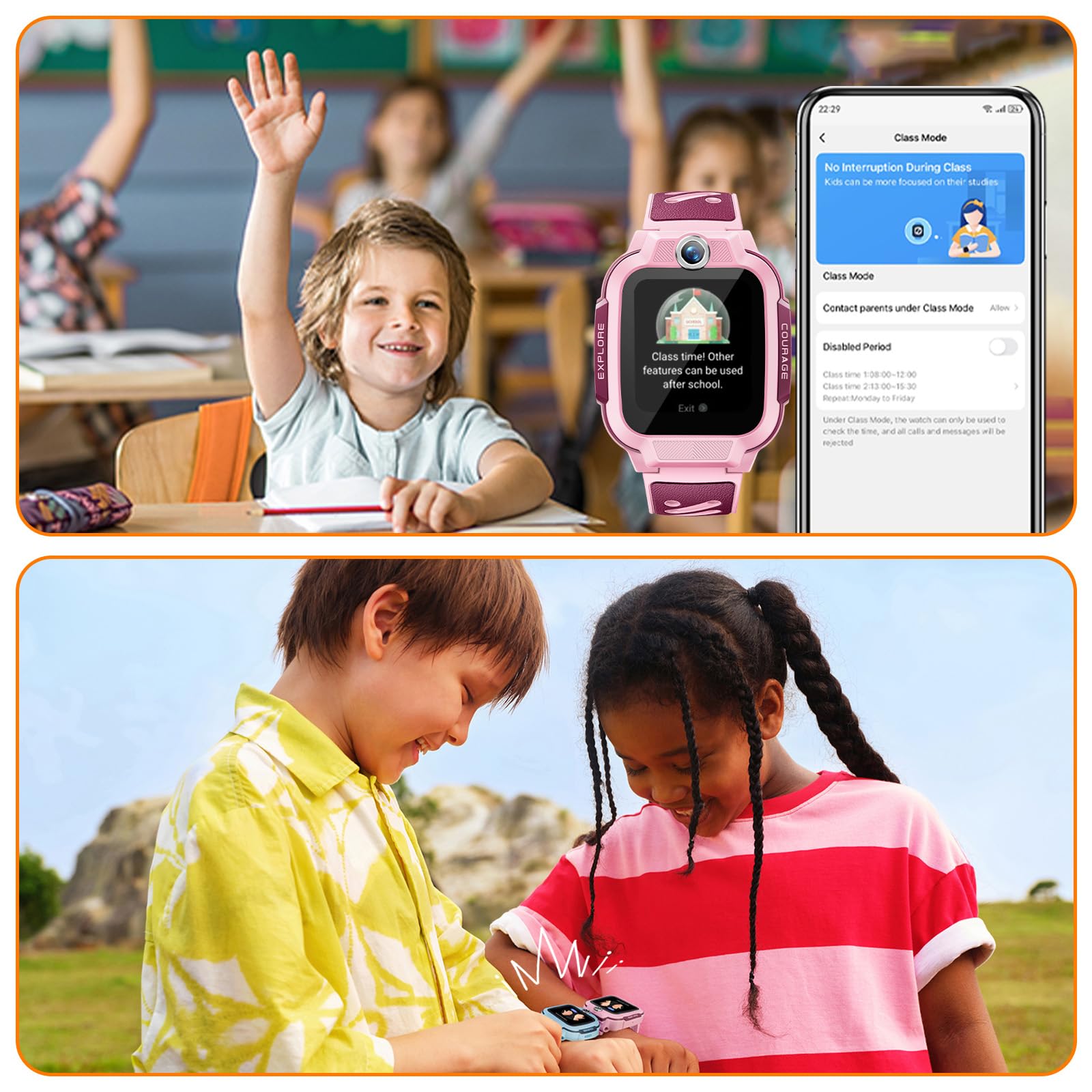 imoo Z3 4G Smartwatch Bambini con GPS com Sim, Smartwatch con Videochiamate Durature, Telefoniche, SMS, Pedometro, Impermeabile IP68, Orologio Smart per Bambine e Ragazzi, Regali di Compleanno (Rosa)