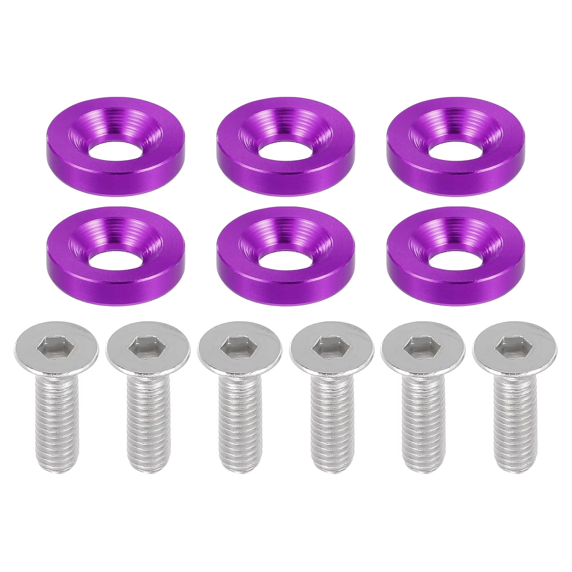 Für Motorräder 6pcs M6 Finishing Countersunk Bumper Unterlegscheiben, Dichtung Schraube Motorraum Kleid Für Up Fastener Kit Fastener Kit