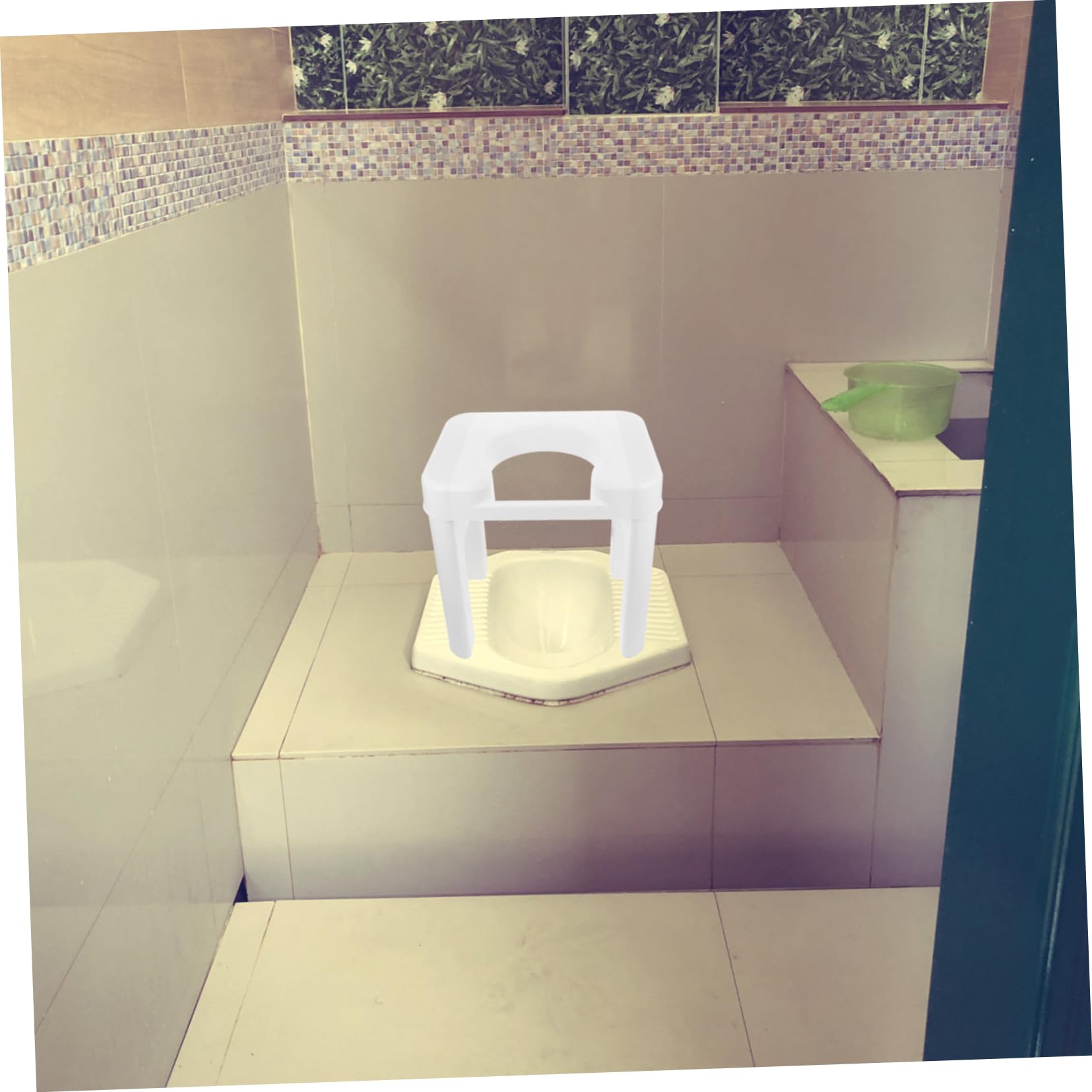 COLLBATH Taburete de Inodoro para Adultos y Personas Mayores 34 Cm de Altura Material Pp Blanco Elevador Asiento Sanitario Cómodo Uso en Baño y Hospital Asistente de Movilidad Seguro