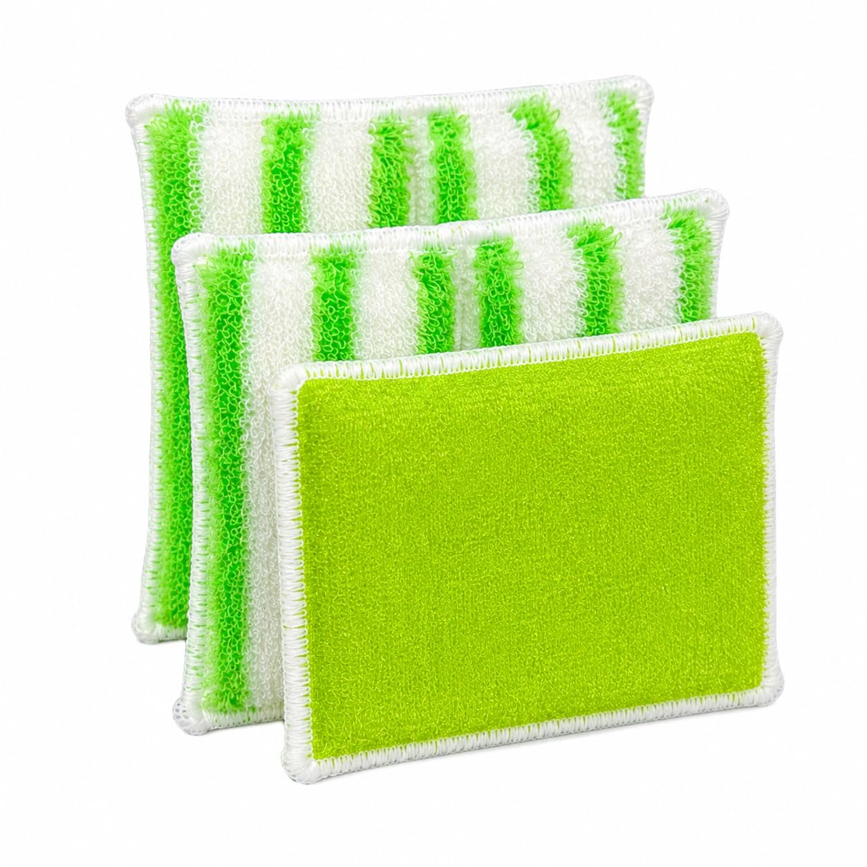 Bamboo Sponge with PET, Plant-Based Scrubber, Eco-Friendly, Reusable & Washable Sponge for Kitchen, Utensils & Multipurpose Anti-Microbial Cleaning – Green (Pack of 3)-image-39