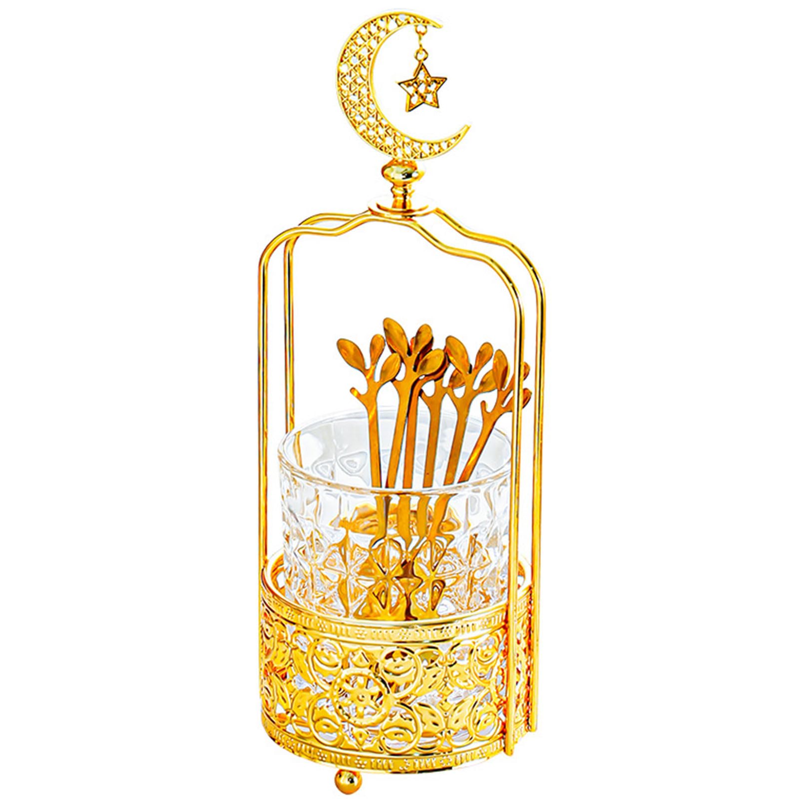 Fourchettes À Fruits Cuillères À Café avec Support De Rangement, Fourchettes À Dessert Salade en Acier Inoxydable, Accessoires De Cuisine Décoratifs pour La Fête