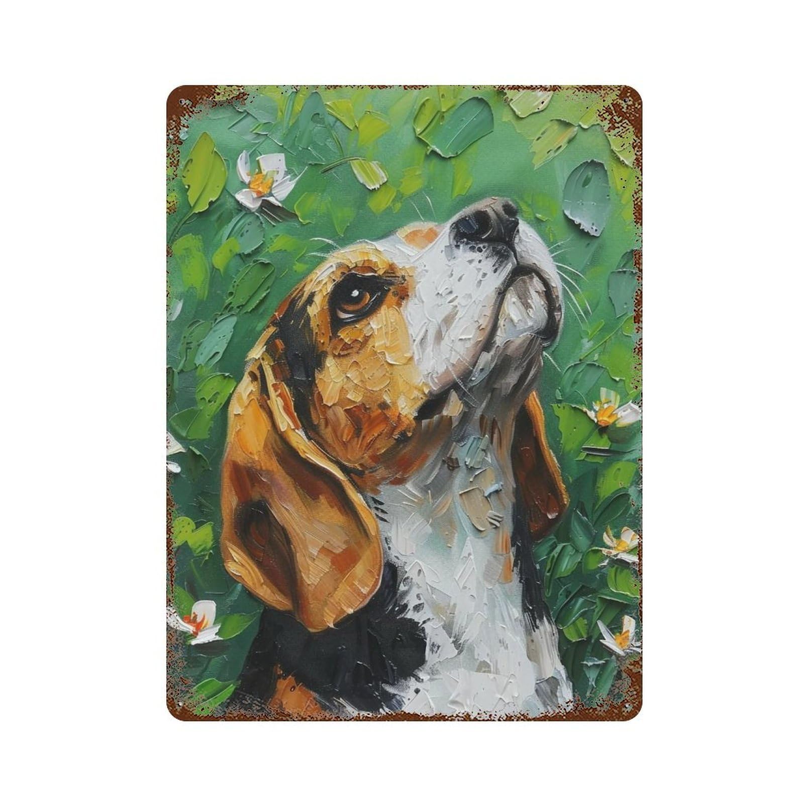 HDURYEYRYY Beagle in Green 03 Wall Retro Iron Vintage Art Metal Tin Sign Poster Modern Home Cofffee Club Art Bar Shop Decor 40x30cm