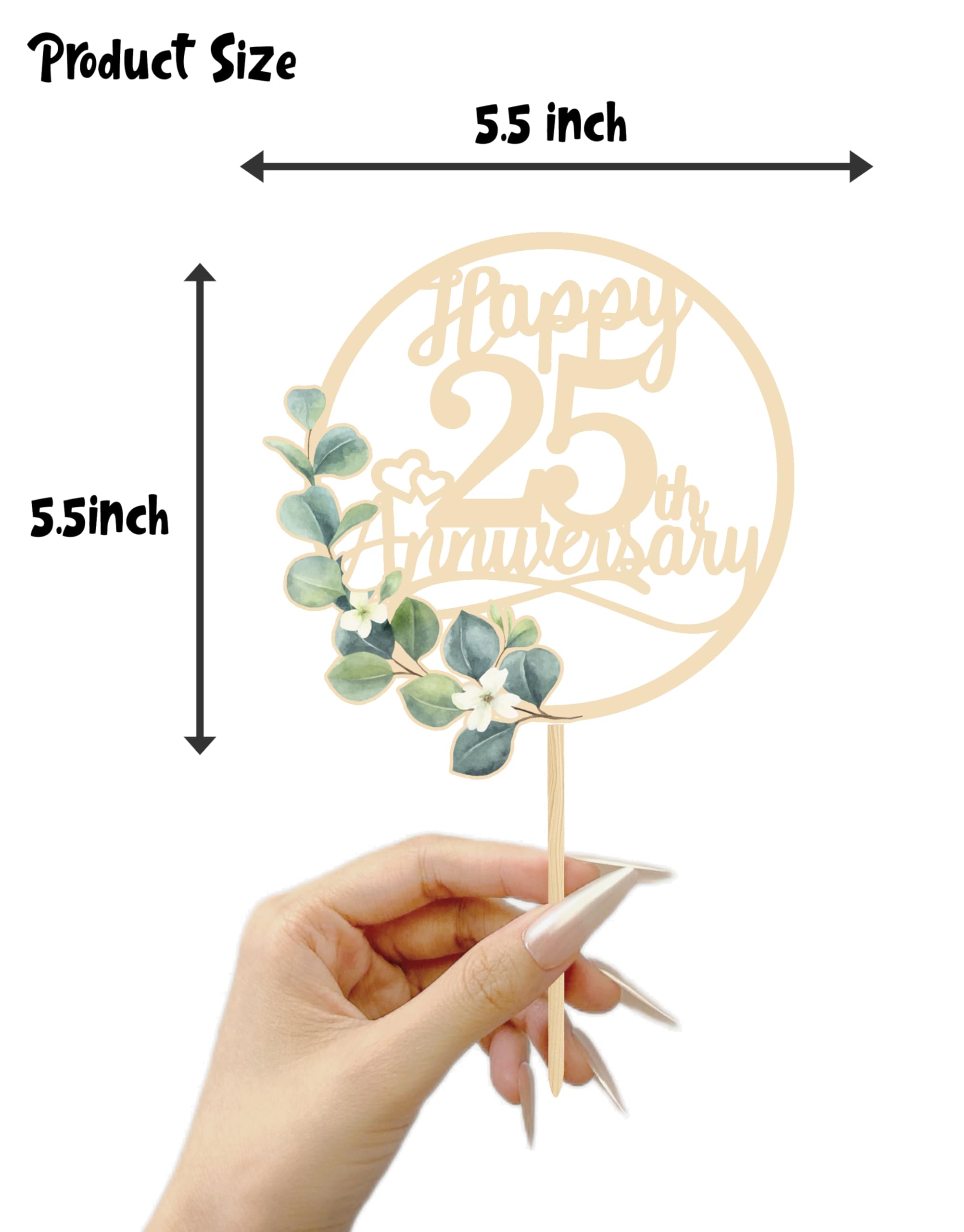 Happy 25th Anniversary Cake Toppers, 25th Anniversary Party Decorations, 25 Wedding Party, Company Decor - Image 3