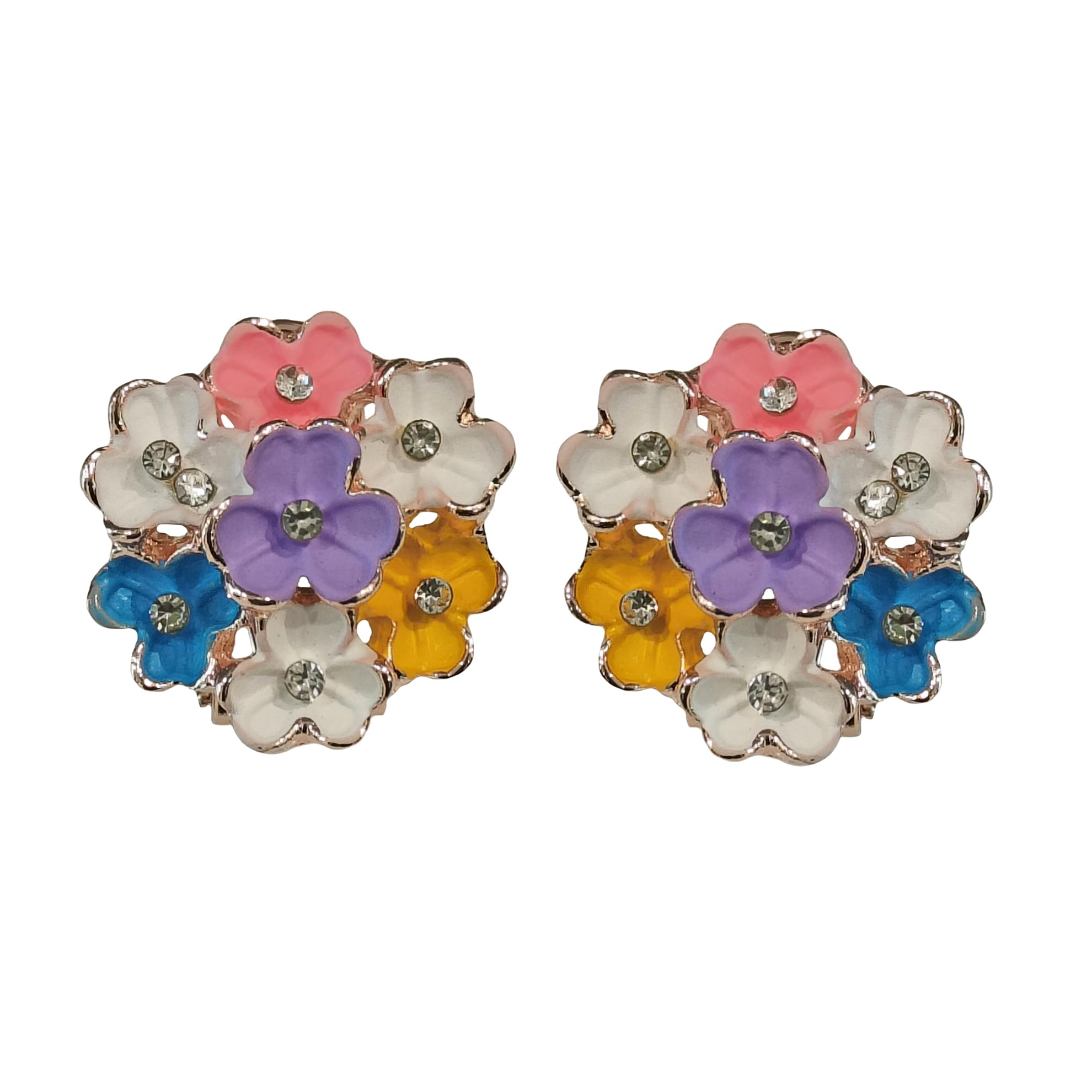 La Belleza Crystal Rhinestone Zircon Tops Earrings with Supporting Closure | Golden Polish | Geometrical Floral Stud Earrings for Girls & Women (Western Stud) (B0BFN63ZJK) Amazon Price History, Amazon Price Tracker