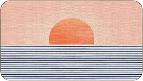 BXFAHZJ Tapete abstracto bohemio con diseño de horizonte de sol, paisaje marino, granja, 17 x 30 pulgadas, para interiores y exteriores, decoración