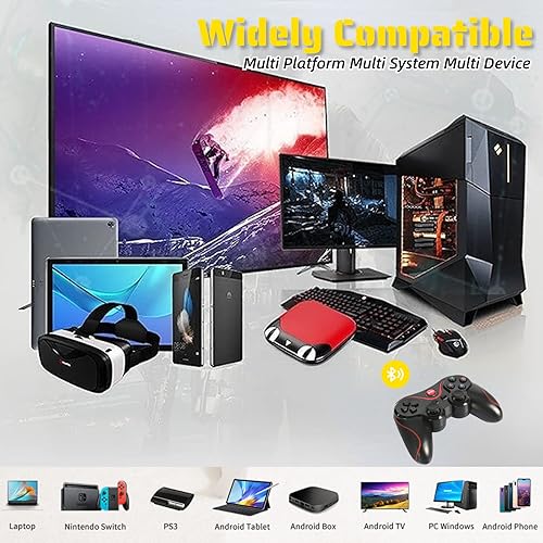 Vista 4 de Yoidesu X3 Gaming Controller for Android for IOS Mobile Phone TV Computer CP VR, Dual Vibration Wired BT Game Remote Gamepad Joystick with Built in