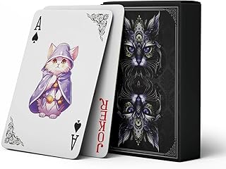strublfe The World of Cats Themed Playing Cards, 54 Unique Designs Deck of Cards, Poker Cards, International Standard Size, Suitable for Travel, Party Entertainment, (Purple)