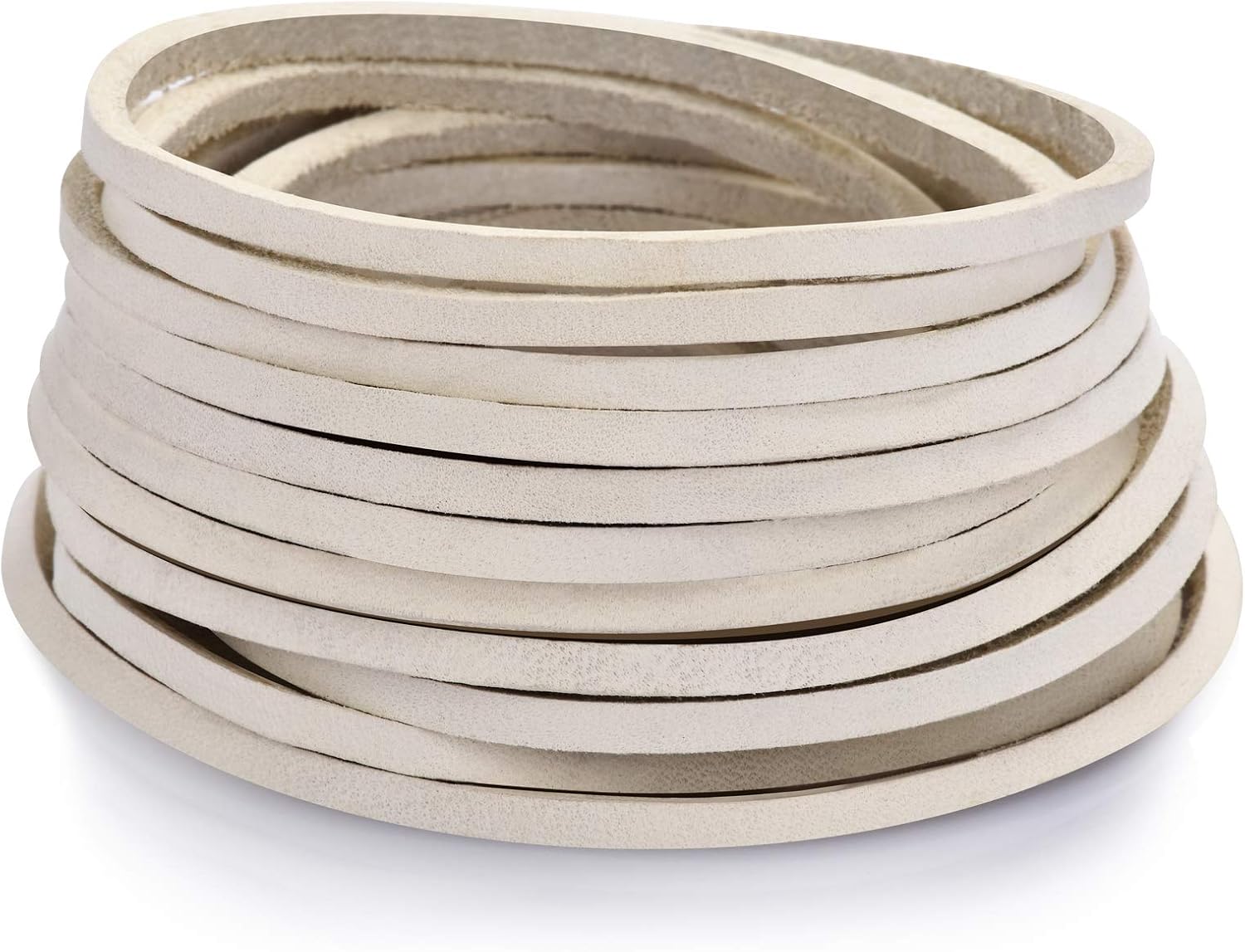 TeeLiy 3MM Flat Genuine Leather Cord - Natural Leather Lacing - Strip Cord Braiding String for Jewelry Making Shoe Lace Braided Bracelets Necklaces Handbags Knife Sheaths Brown (5Yards)