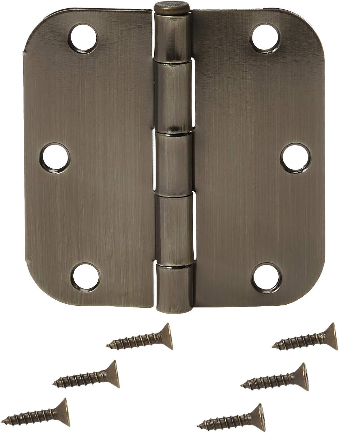 🛒 Crаzу Dеаlѕ Amazon Basics Rounded 3.5 Inch x 3.5 Inch Door Hinges, 18 Pack, Antique Brass