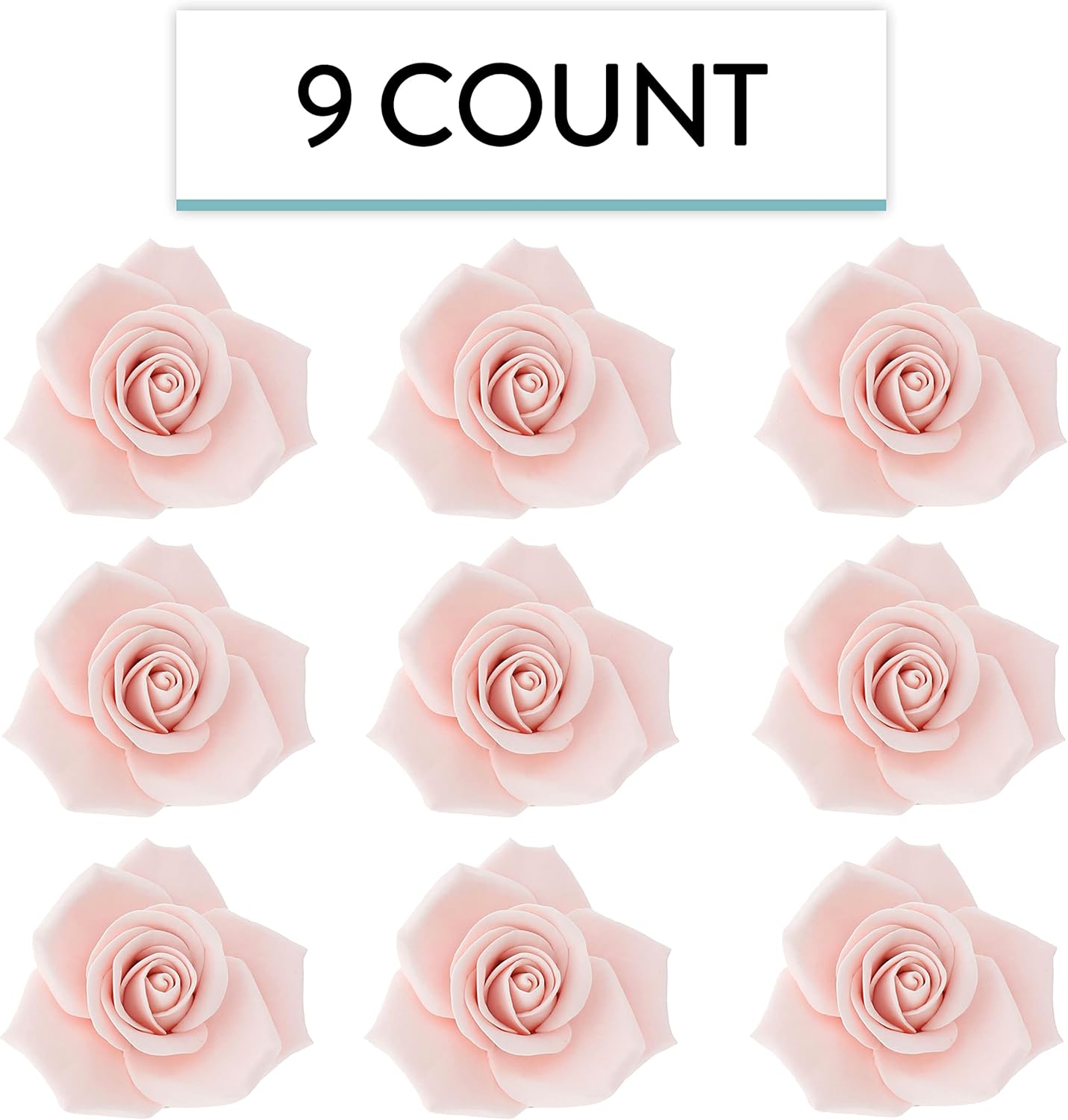 Global Sugar Art Peace Rose Sugar Cake Flowers, Pink 3 Inch, 9 Count by Chef Alan Tetreault