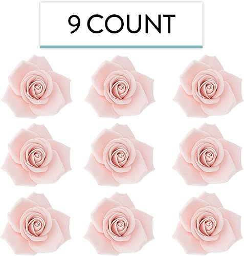 Vista 11 de Global Sugar Art Flores de pastel de azúcar Peace Rose de 3 pulgadas, 9 unidades por el chef Alan Tetreault Blanco