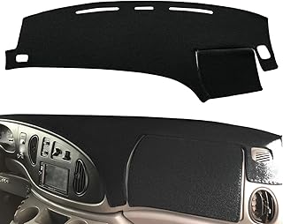 Dash Cover Mat Custom Fit for Ford E150 E250 E350 E450 Econoline Cargo Van,Dashboard Cover Pad Carpet (Black) J39