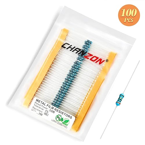 Vista 289 de Chanzon 100pcs 1/4W (0.25W) 33K Ω ohmios Resistencia fija de película metálica 0.01 ±1% Tolerancia 33KR MF Resistencias de orificio pasante