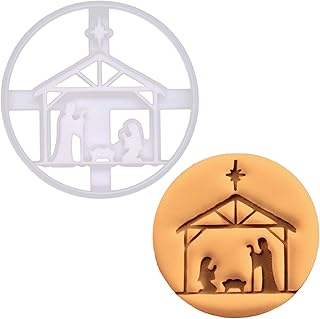 BAKERLOGY Nativity Scene Cookie Cutter - Detailed Biscuit Cutter Design for Baking and Crafts, ideal on fondant, dough, clay