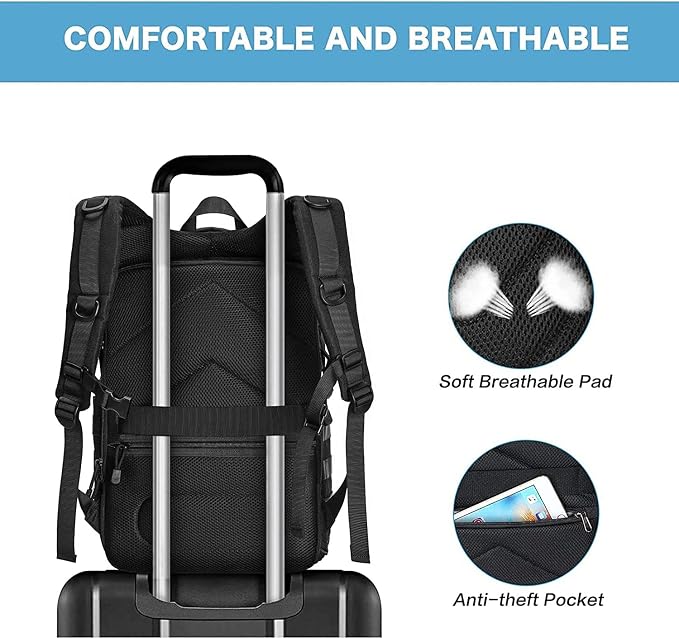 Mochila para cámara MOSISO, compatible con DSLR y cámaras sin espejo, negro miniatura 7