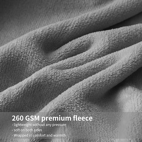 Miniatura 5 de RUIKASI Manta de forro polar King  Manta de franela mullida de felpa gris para cama tamaño King, grande y grande, manta supersuave y cálida para