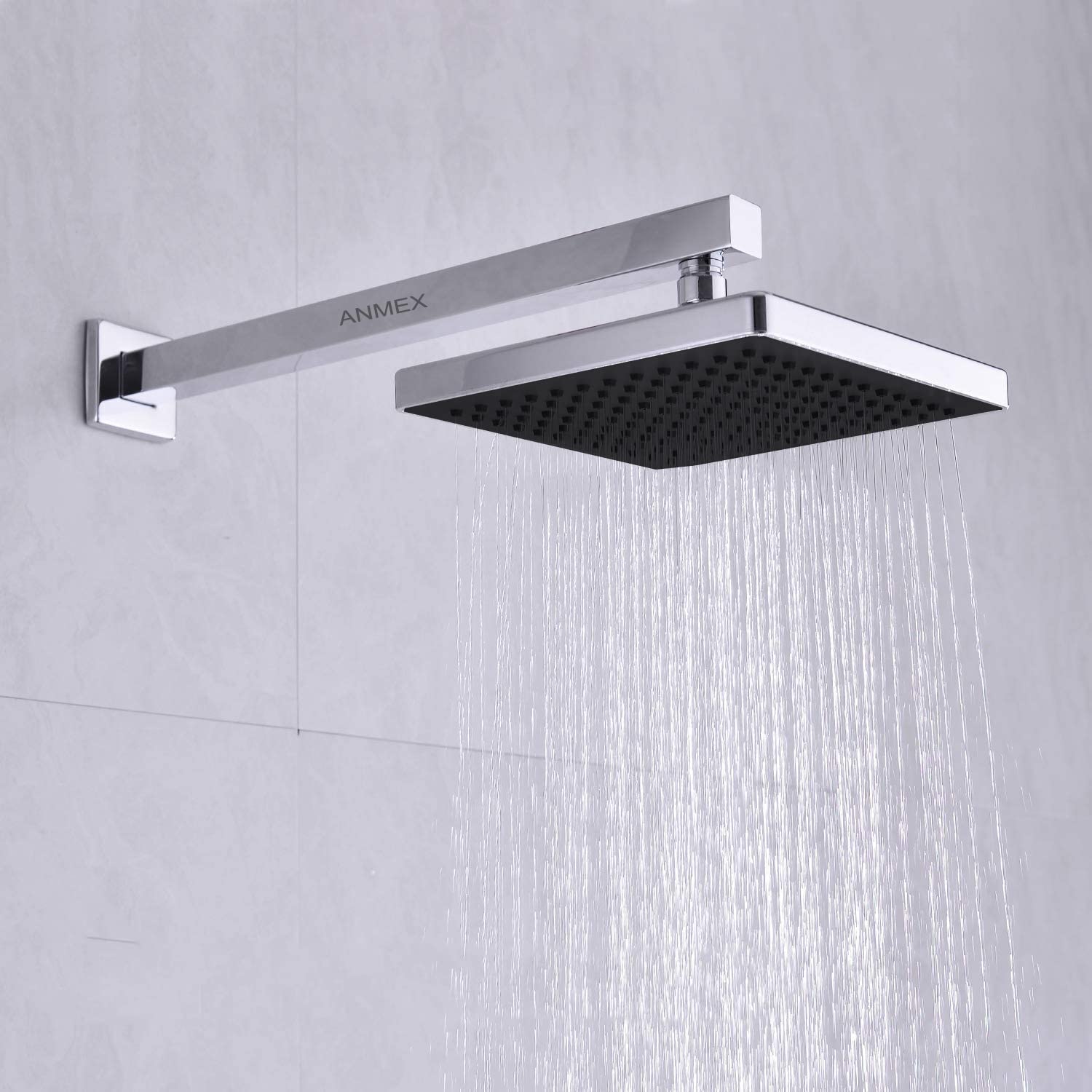 ANMEX® 8" (8x8) American Design Square Shape Premium ABS Overhead Chrome Polished Finish Rain Shower Head (Heavy Duty) (with 12inch Arm) (B0C59JS563) Amazon Price History, Amazon Price Tracker