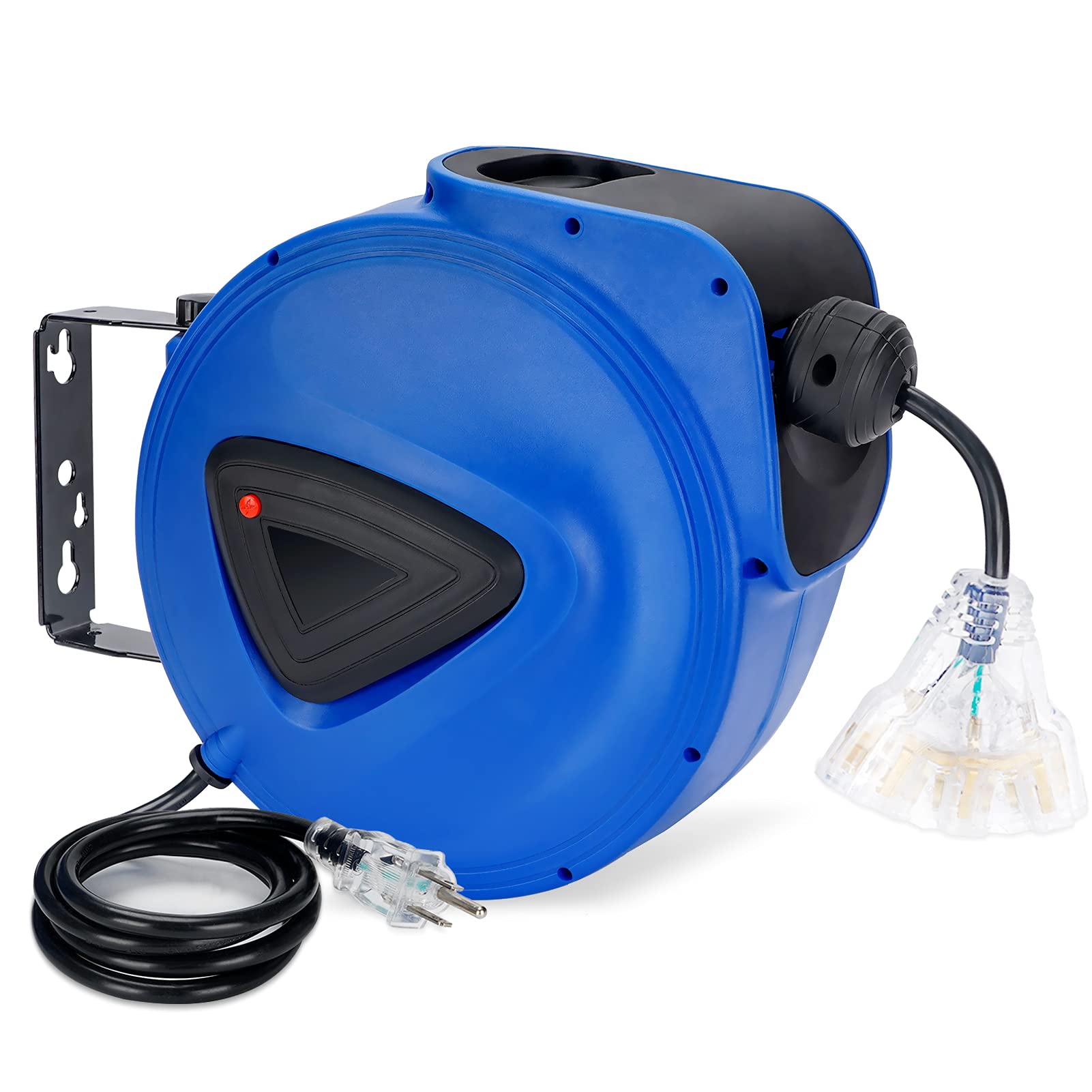 Buy 50ft Retractable Extension Cord Reel with Outlet Triple Tap,16AWG