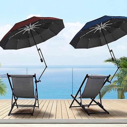 Vista 2 de Sombrilla de playa UPF 50+ con abrazadera universal ajustable