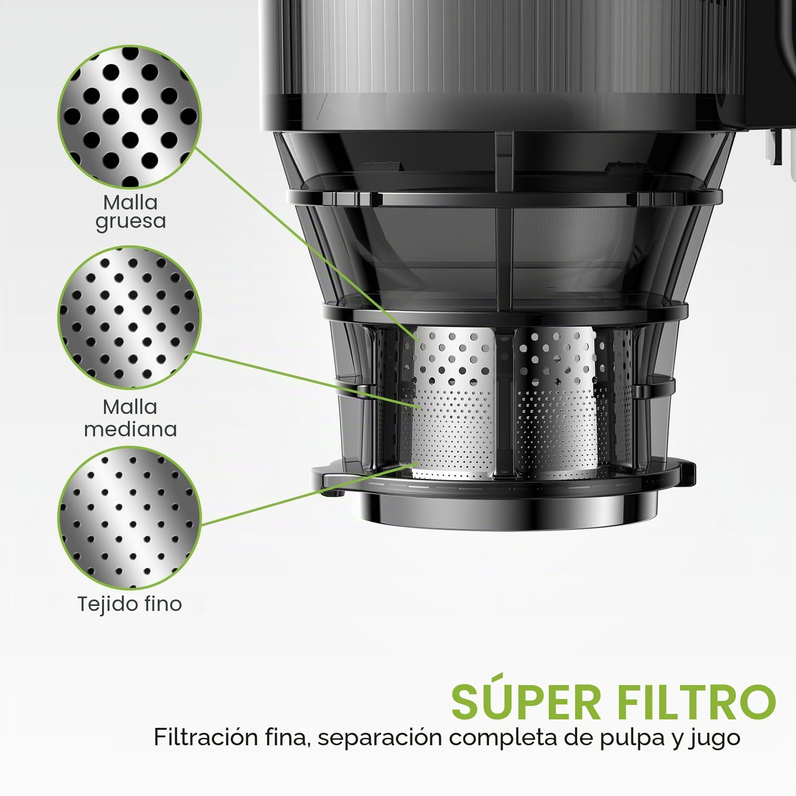 Exprimidor de Prensa en Frío, BioloMix Exprimidor de Masticación Lenta con 13CM Extra Large Feed Chute Fit Whole Frutas y Verduras con Triple Filtro, Fácil de Limpiar, BPA Free 250W DC Motor | Conducto de alimentación extra grande de 13 cm, para frutas y