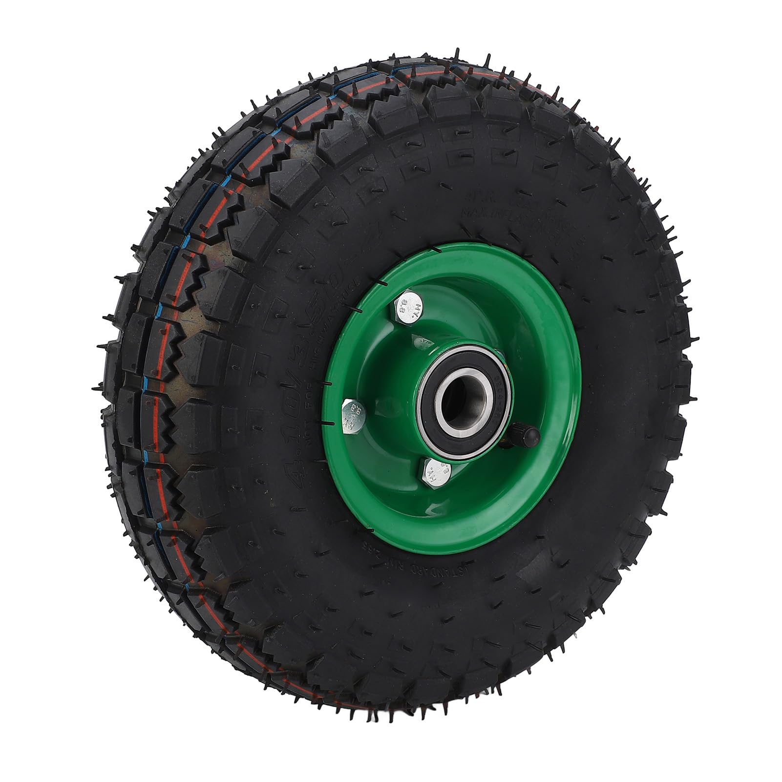 Sostituzione Ruote in Gomma da 10 Pollici 4.10/3.50-4 Pneumatici gonfiabili compatibili con carrelli da Giardino, carrelli e carriole - capacità di carico 250 kg - Cuscinetto