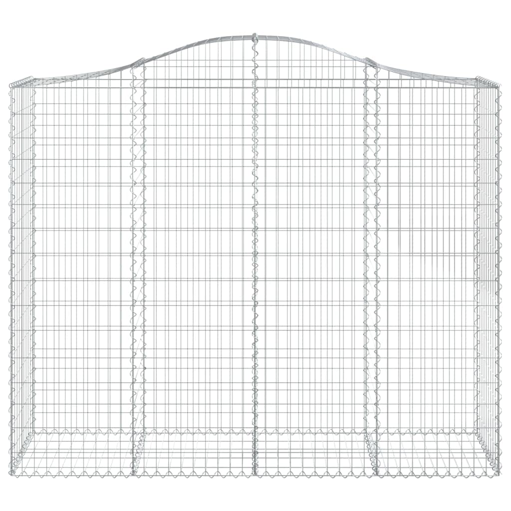 Gaviones con arco alto, 3 unidades, 200 x 50 x 160/180 cm, hierro galvanizado para barreras de jardín y privacidad, cestas de alambre resistentes a la corrosión como protección contra el ruido