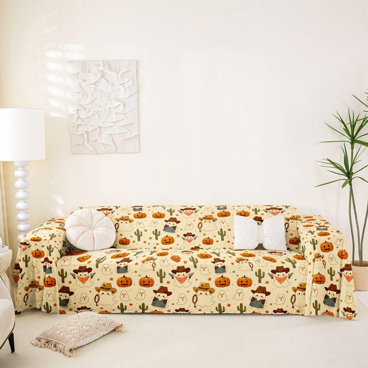Homewish Funda de sofá de Halloween con diseño de fantasma, 180 x 340 cm