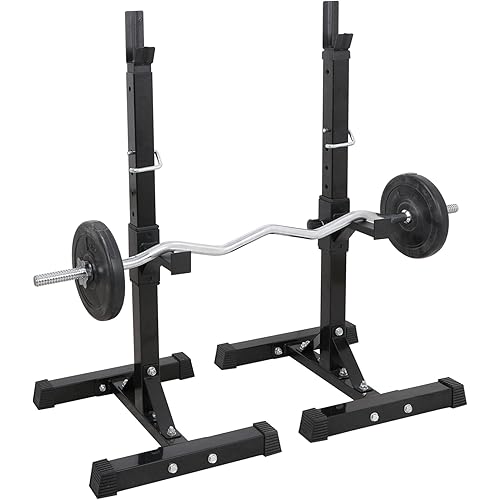 F2C Adjustable Squat Rack Pair 41"-66" Sturdy Steel Barbell Bench Press Stand GYM/Home Gym Portable Dumbbell Racks Stand Max 550lbs
