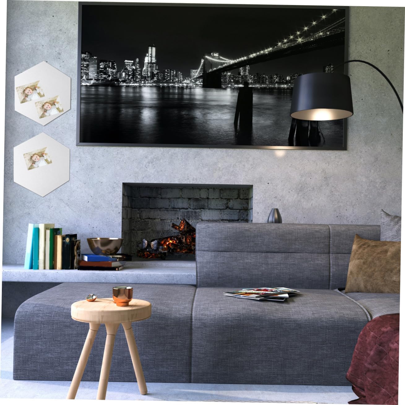 ARTIBETTER Picture Display Board 10pcs Hexagon Felt Bulletin Board Felt Wall Sticker for Classroom