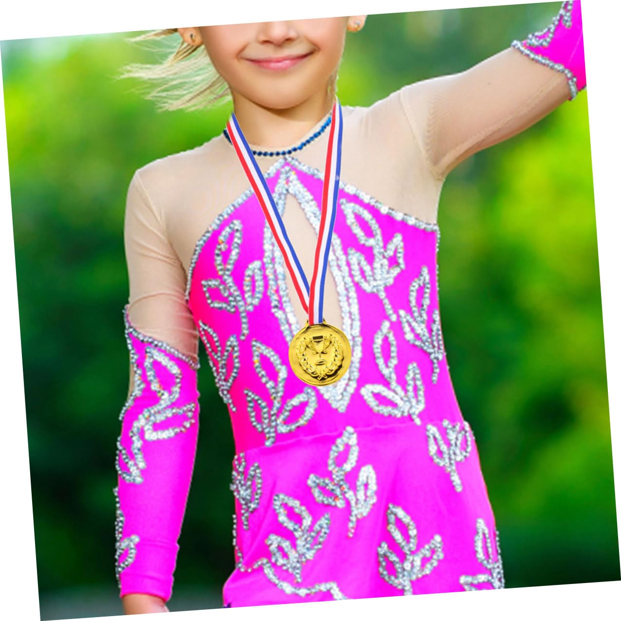 ABOOFAN 50piezas Juguetes De Medallas para Medallas Deportivas De Metal con Cintas Cuello Premios para Fiestas De Fútbol Competiciones y Eventos Deportivos